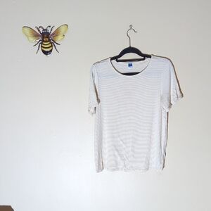 Old Navy Luxe Cream Striped Tee